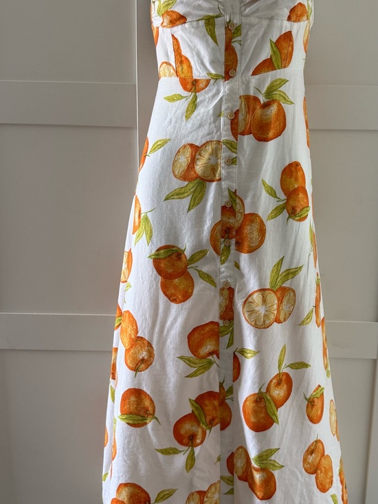 Zara Dresses & Skirts - Zara White Dress with Orange & Green Citrus Print